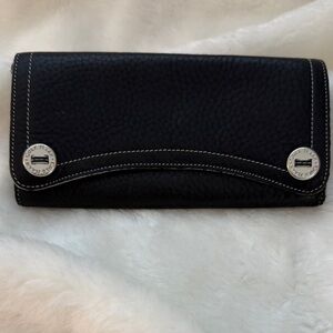 Cole Haan Black Wallet with Silver Accents